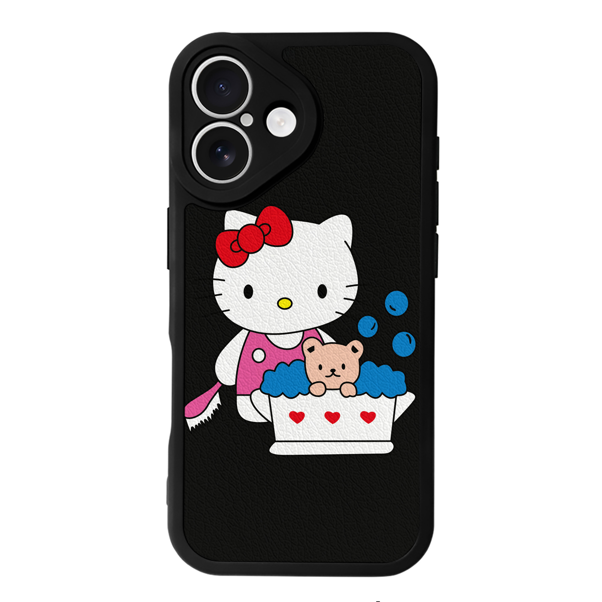 （画像用） Hello Kitty ハローキティ 【iPhone 16シリーズ対応】シリコンスマホケース（レザー調） 材質：シリコン